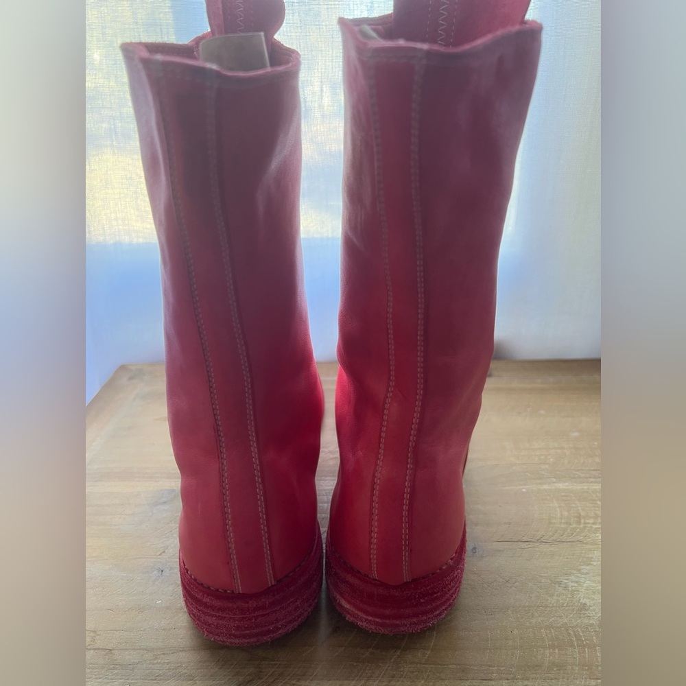 Guidi 310 Pink Soft Horse Full Grain Front Zip Calf-Length Army Boots New - Picture 4 of 9